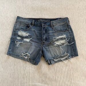 American Eagle Outfitters Ripped Blue Jean Shorts